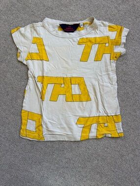 The Animals Observatory White & Yellow Graphic Short Sleeve Tee